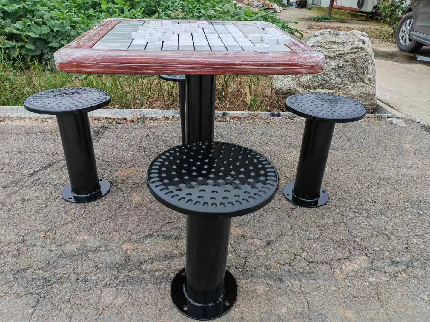 Track-Style Chess and Go Board for Indoor and Outdoor Use